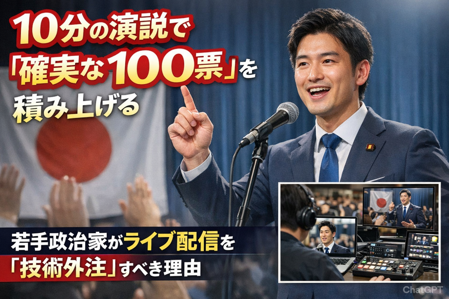 10分の演説で「確実な100票」を積み上げる。若手政治家がライブ配信を「技術外注」すべき理由