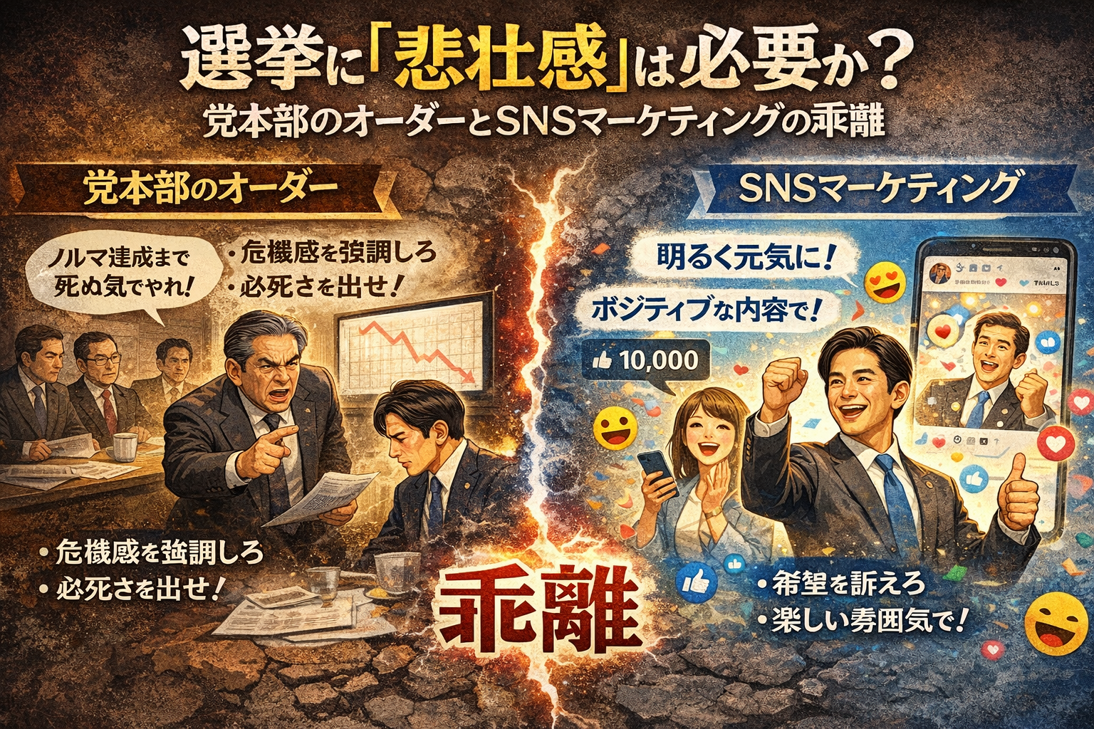 選挙に「悲壮感」は必要か？党本部のオーダーとSNSマーケティングの乖離