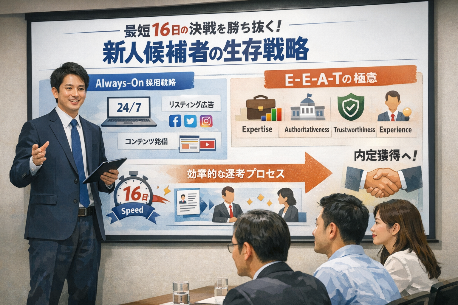 【新人候補者の生存戦略】最短16日の決戦を勝ち抜く「Always-on」と「E-E-A-T」の極意
